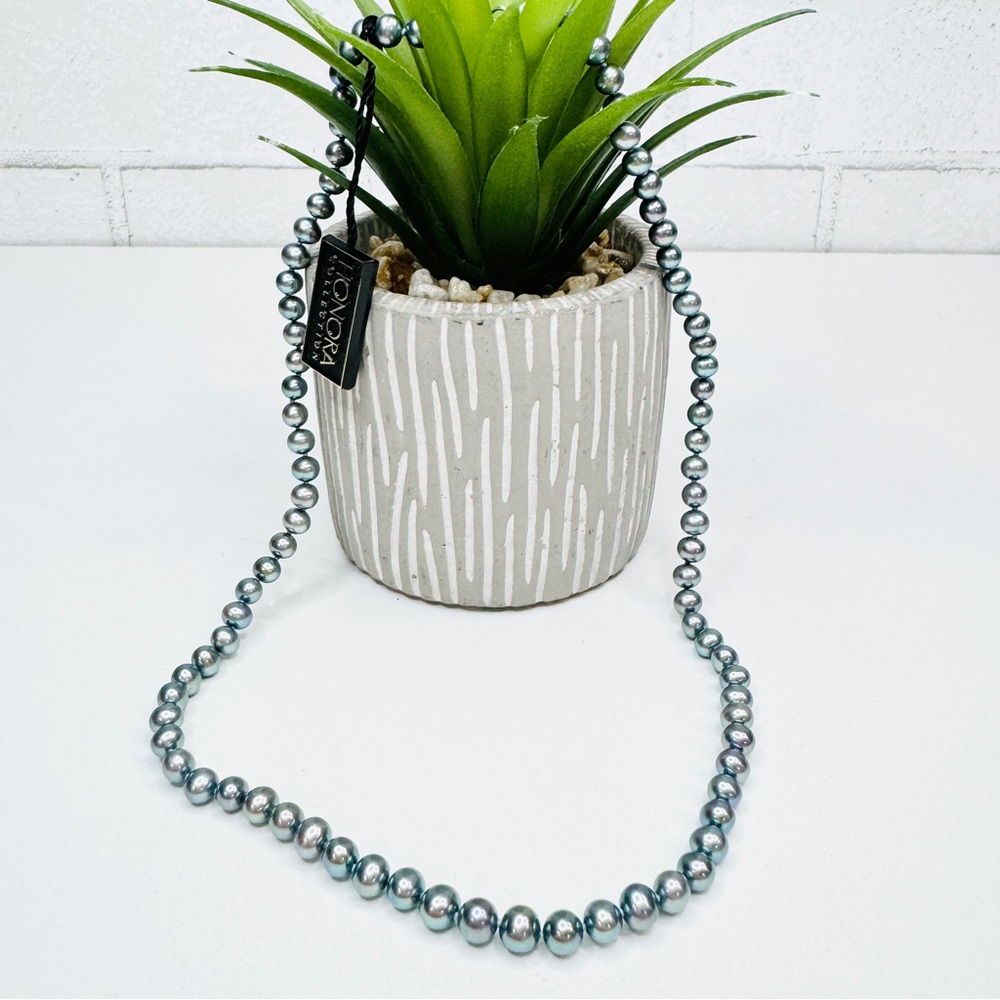 SOLD NWT 20” Honora Steel Blue Genuine Freshwater Pearl Sterling Silver Necklace